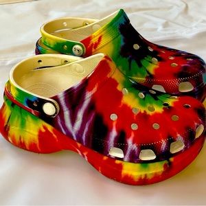 Rainbow platform Crocs